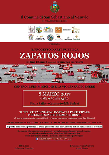 zapatos rojos Hermana Tierra Onlus portici